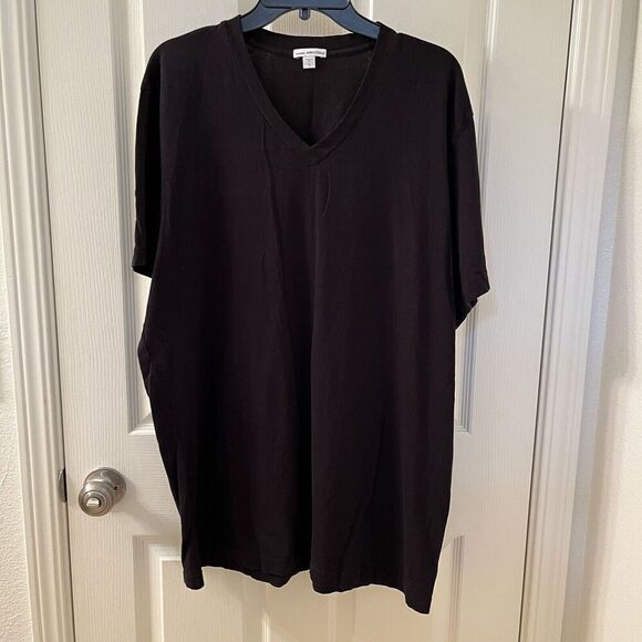 Standard James Perse Black Short Sleeve V Neck T-Shirt Men's Size 5 XXL MLJ3352 - Picture 4 of 10